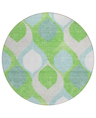 Addison Chantille Acn749 8'x8' Round Area Rug In Lime