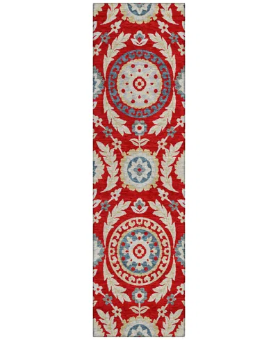 Addison Chantille Acn751 2'3"x7'6" Runner Area Rug In Red