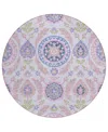 Addison Chantille Acn751 8'x8' Round Area Rug In Rose