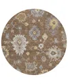 Addison Chantille Acn753 8'x8' Round Area Rug In Chocolate