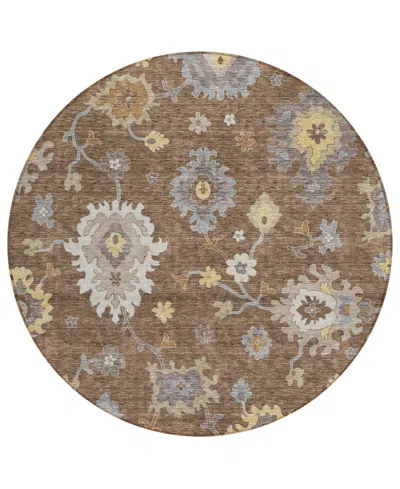 Addison Chantille Acn753 8'x8' Round Area Rug In Chocolate