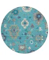 Addison Chantille Acn753 8'x8' Round Area Rug In Teal