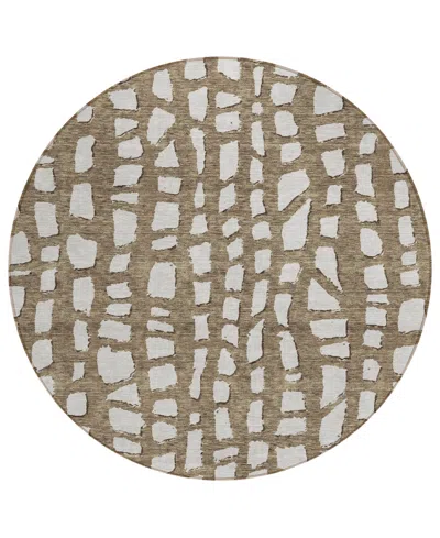 Addison Chantille Acn754 8'x8' Round Area Rug In Brown