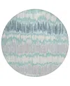 Addison Chantille Acn755 8'x8' Round Area Rug In Teal