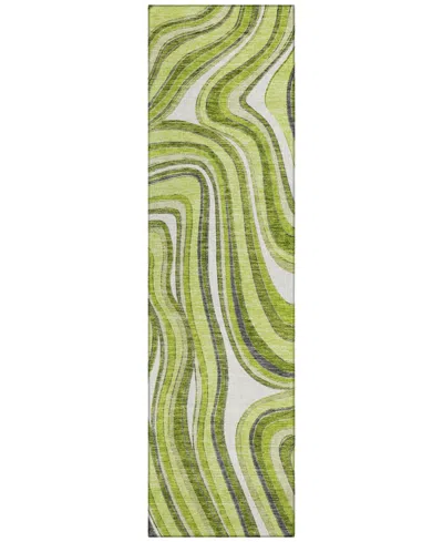 Addison Chantille Acn756 2'3"x7'6" Runner Area Rug In Lime