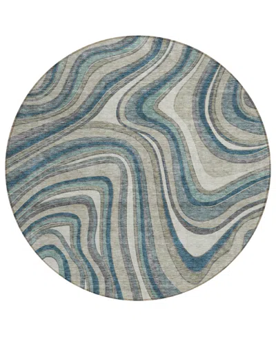 Addison Chantille Acn756 8'x8' Round Area Rug In Teal
