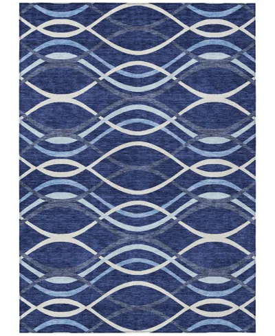 Addison Chantille Machine Washable Acn757 5'x7'6" Area Rug In Navy