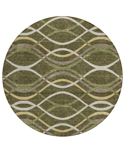 Addison Chantille Acn757 8'x8' Round Area Rug In Olive