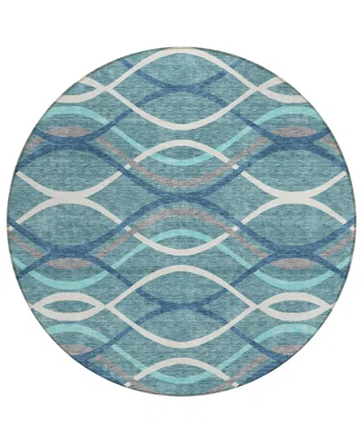 Addison Chantille Acn757 8'x8' Round Area Rug In Teal