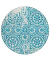 Addison Chantille Acn758 8'x8' Round Area Rug In Teal