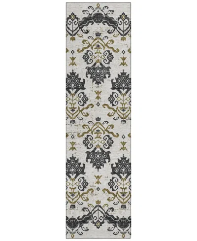Addison Chantille Machine Washable Acn759 2'3"x7'6" Runner Area Rug In Black