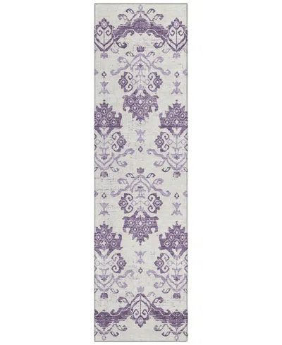 Addison Chantille Acn759 2'3"x7'6" Runner Area Rug In Purple