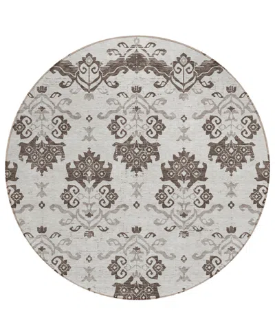Addison Chantille Acn759 8'x8' Round Area Rug In Chocolate