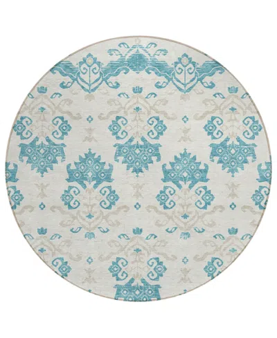Addison Chantille Acn759 8'x8' Round Area Rug In Teal
