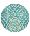 Addison Chantille Acn761 8'x8' Round Area Rug In Teal