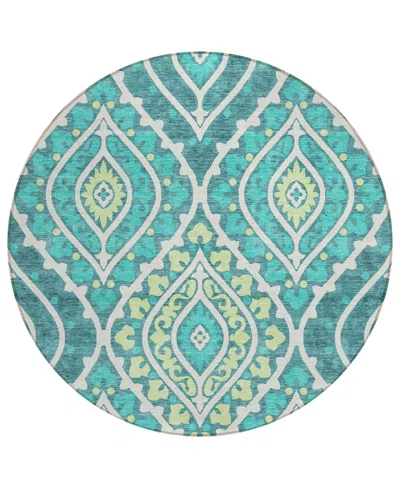 Addison Chantille Acn761 8'x8' Round Area Rug In Teal