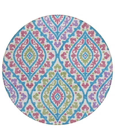 Addison Chantille Acn761 8'x8' Round Area Rug In White