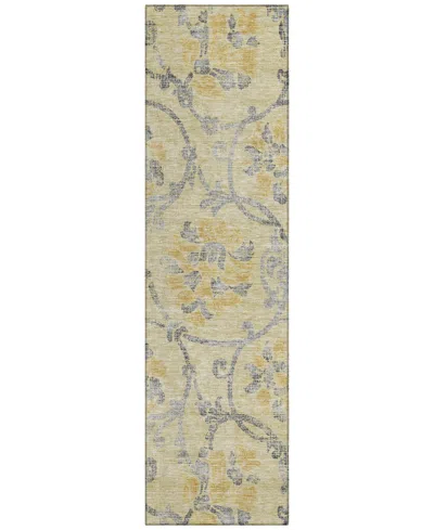 Addison Chantille Acn762 2'3"x7'6" Runner Area Rug In Gold