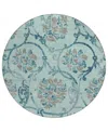 Addison Chantille Acn762 8'x8' Round Area Rug In Teal