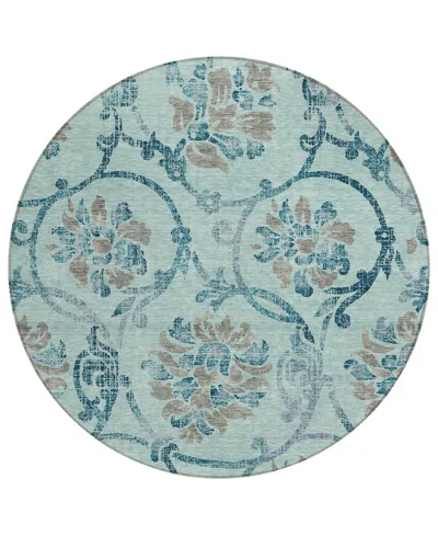 Addison Chantille Acn762 8'x8' Round Area Rug In Teal