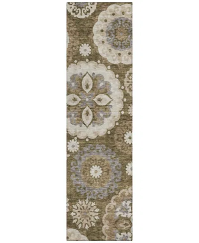 Addison Chantille Acn763 2'3"x7'6" Runner Area Rug In Brown