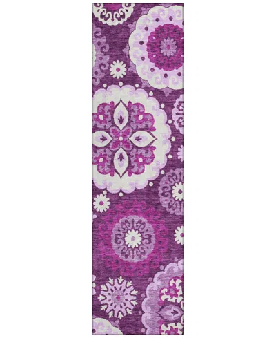 Addison Chantille Acn763 2'3"x7'6" Runner Area Rug In Eggplant