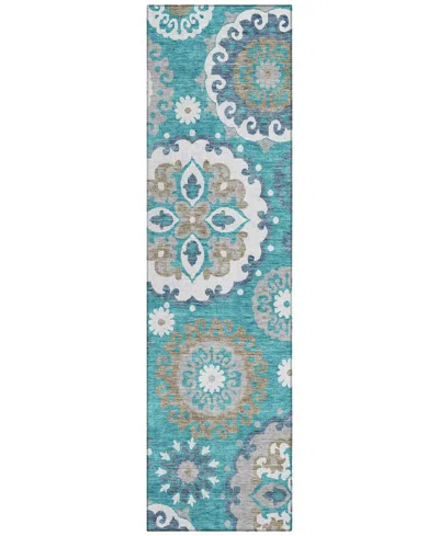 Addison Chantille Acn763 2'3"x7'6" Runner Area Rug In Teal