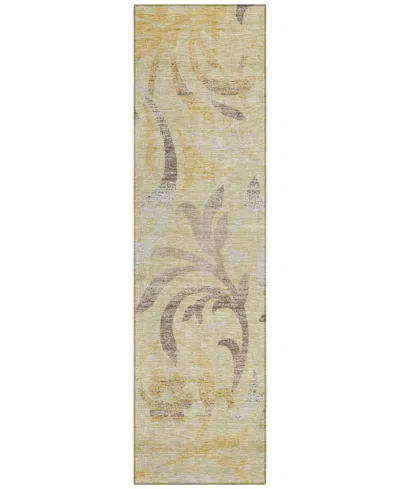Addison Chantille Acn764 2'3"x7'6" Runner Area Rug In Gold