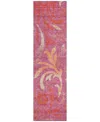 Addison Chantille Acn764 2'3"x7'6" Runner Area Rug In Rose