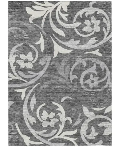 Addison Chantille Machine Washable Acn764 5'x7'6" Area Rug In Charcoal