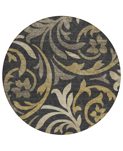 Addison Chantille Acn764 8'x8' Round Area Rug In Black