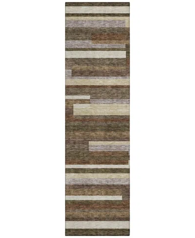 Addison Chantille Acn766 2'3"x7'6" Runner Area Rug In Brown