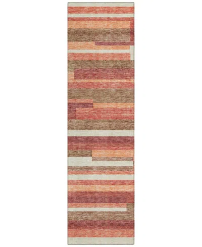 Addison Chantille Acn766 2'3"x7'6" Runner Area Rug In Coral