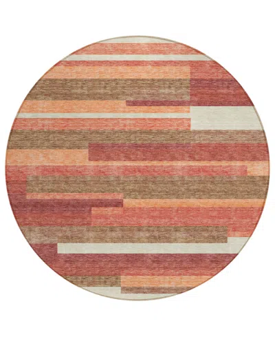 Addison Chantille Acn766 8'x8' Round Area Rug In Coral