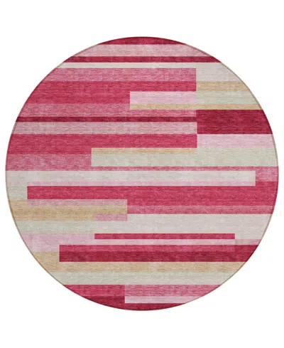 Addison Chantille Acn766 8'x8' Round Area Rug In Rose