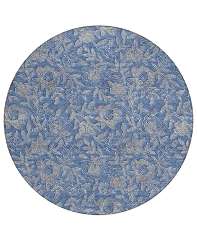 Addison Chantille Acn771 8'x8' Round Area Rug In Denim