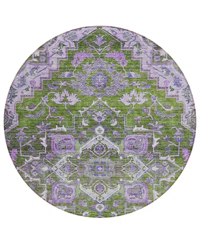 Addison Chantille Acn774 8'x8' Round Area Rug In Olive