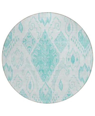 Addison Chantille Acn776 8'x8' Round Area Rug In Teal