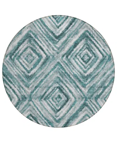Addison Chantille Acn781 8'x8' Round Area Rug In Teal