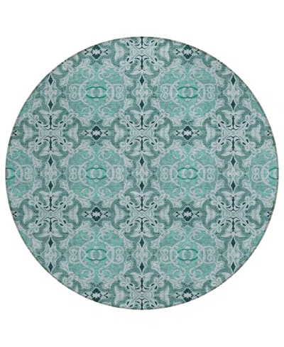 Addison Chantille Acn783 8'x8' Round Area Rug In Teal