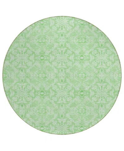Addison Chantille Acn784 8'x8' Round Area Rug In Lime