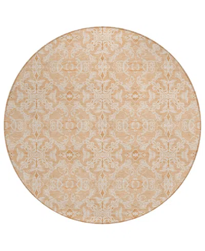 Addison Chantille Acn784 8'x8' Round Area Rug In Salmon