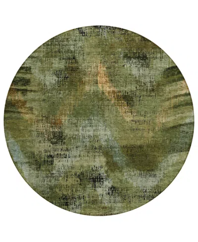 Addison Chantille Acn792 8'x8' Round Area Rug In Olive