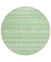 Addison Chantille Acn803 8'x8' Round Area Rug In Lime
