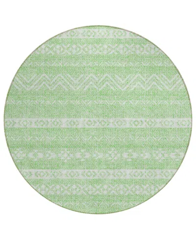 Addison Chantille Acn803 8'x8' Round Area Rug In Lime