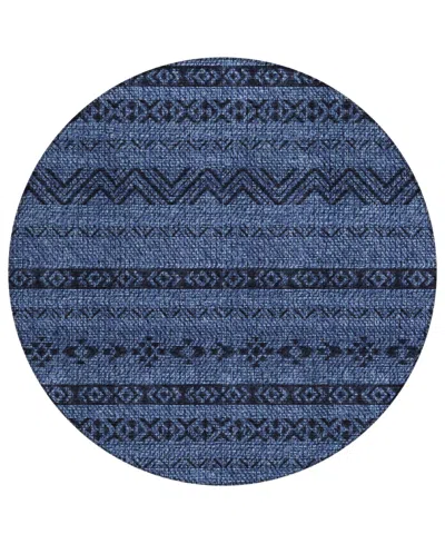 Addison Chantille Acn803 8'x8' Round Area Rug In Navy