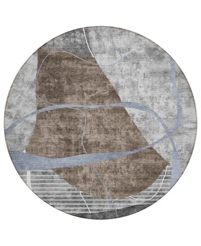 Addison Chantille Acn804 8'x8' Round Area Rug In Chocolate