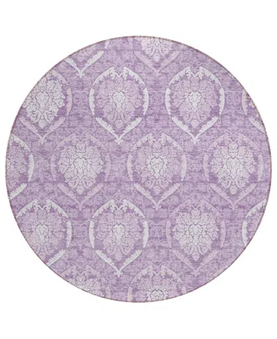 Addison Chantille Acn810 8' Round Area Rug In Plum