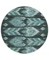 Addison Chantille Acn812 8' Round Area Rug In Teal