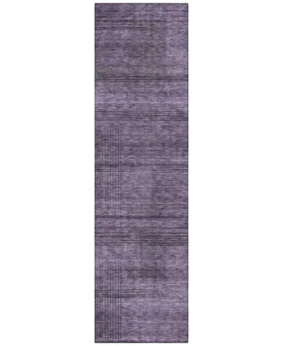 Addison Chantille Acn820 2'3"x7'6" Runner Area Rug In Plum